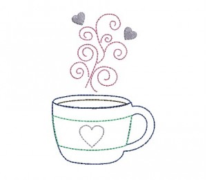 Stickdatei - Kaffeetasse Swirls 